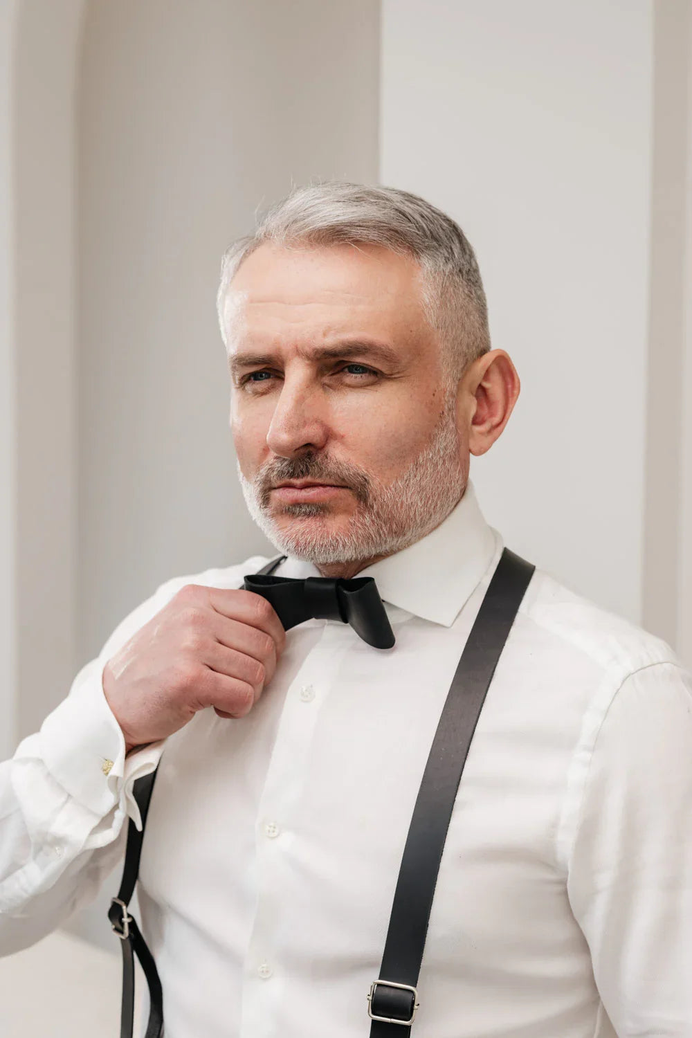 Y-Back Matte Leather Suspenders for Men – Rustic Style