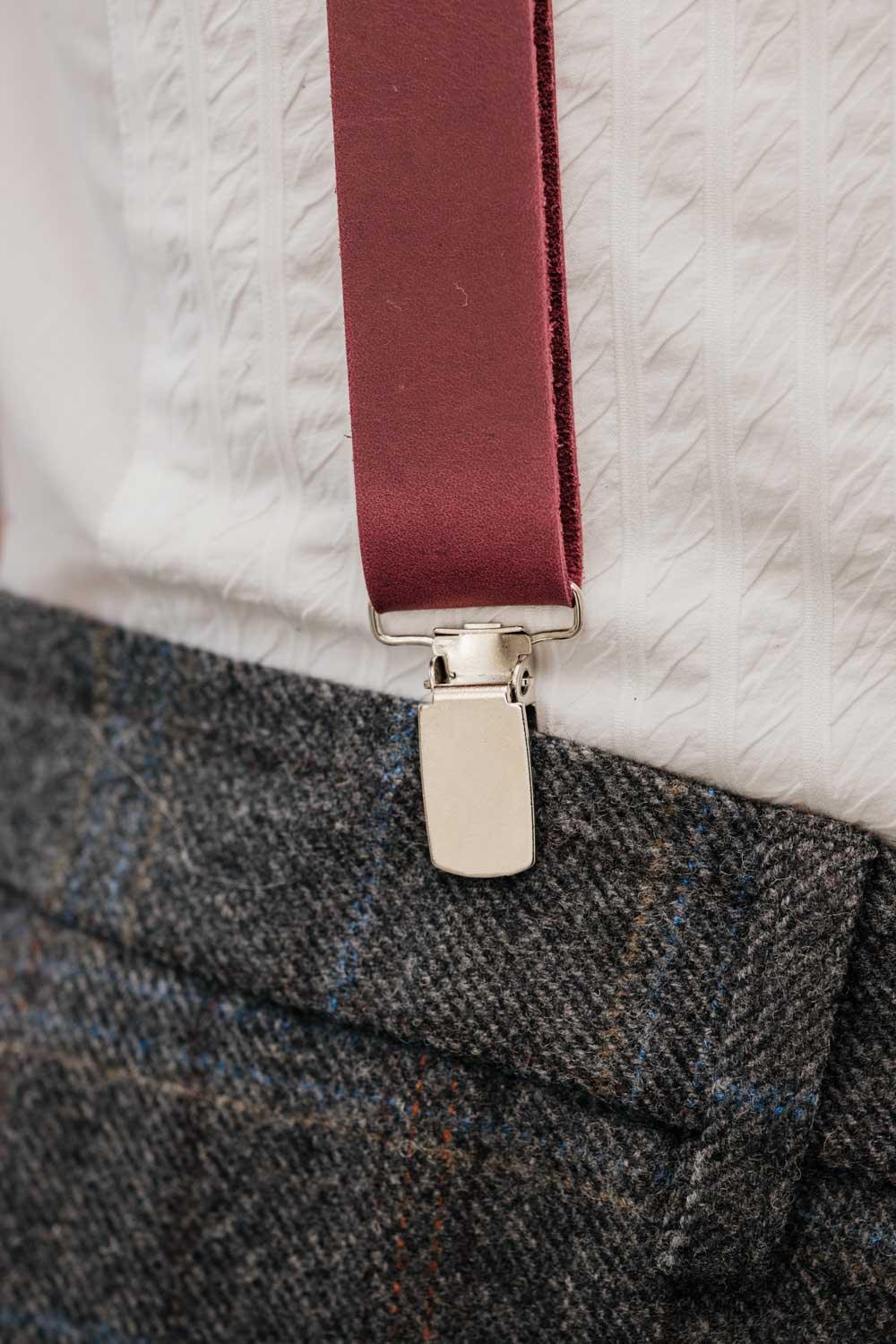 Y-Back Matte Leather Suspenders for Men – Rustic Style