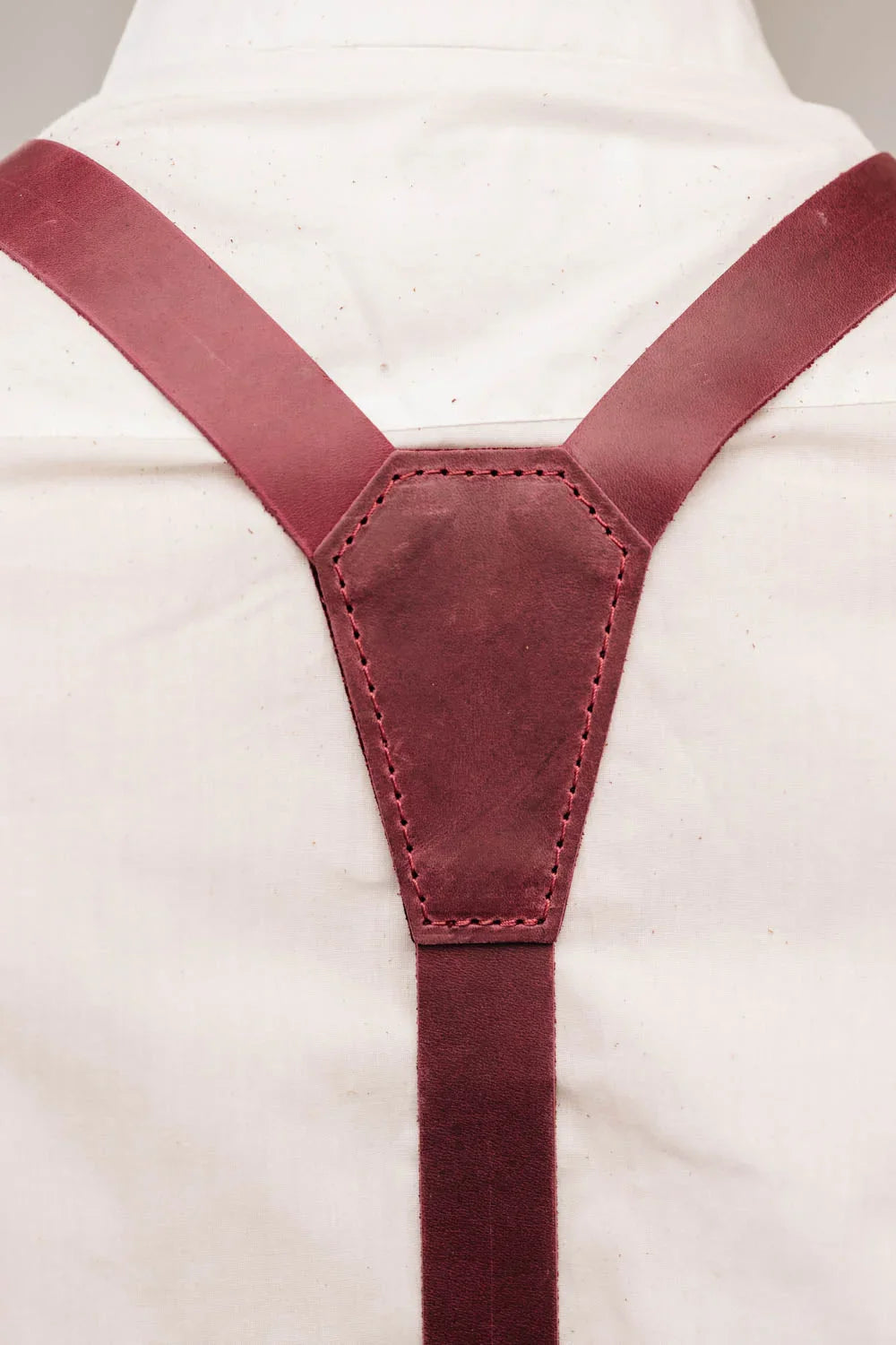 Y-Back Matte Leather Suspenders for Men – Rustic Style