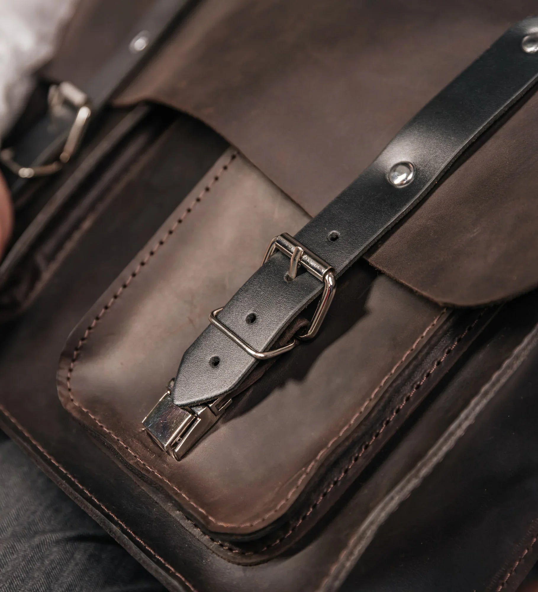 Waxed Matte Leather Satchel Bag | Barrister