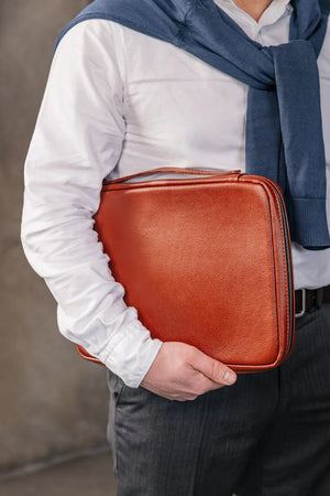 Grainy Leather Tech Organizer A4 Folio