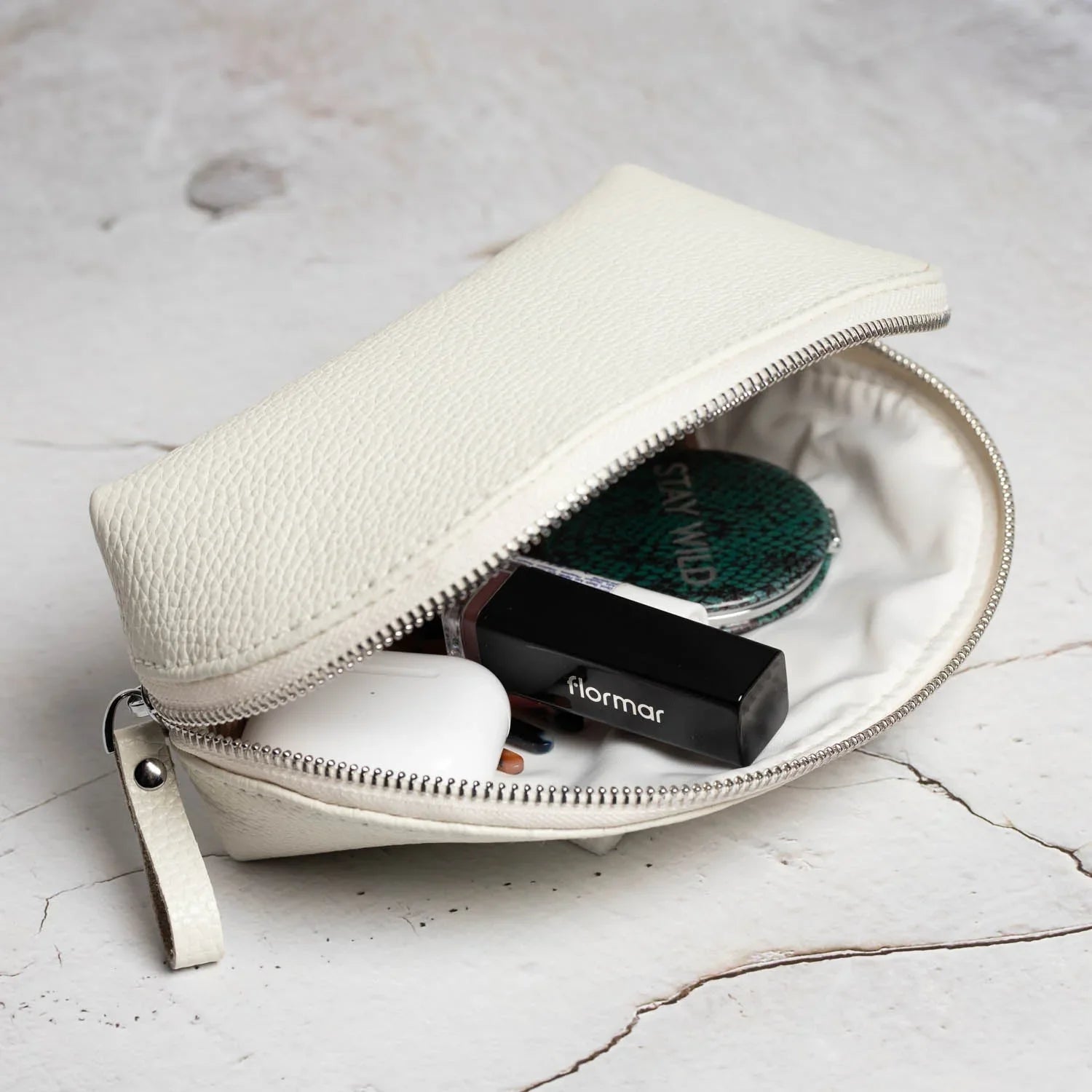 Full Grain Leather Makeup Bag for Women | Mirana