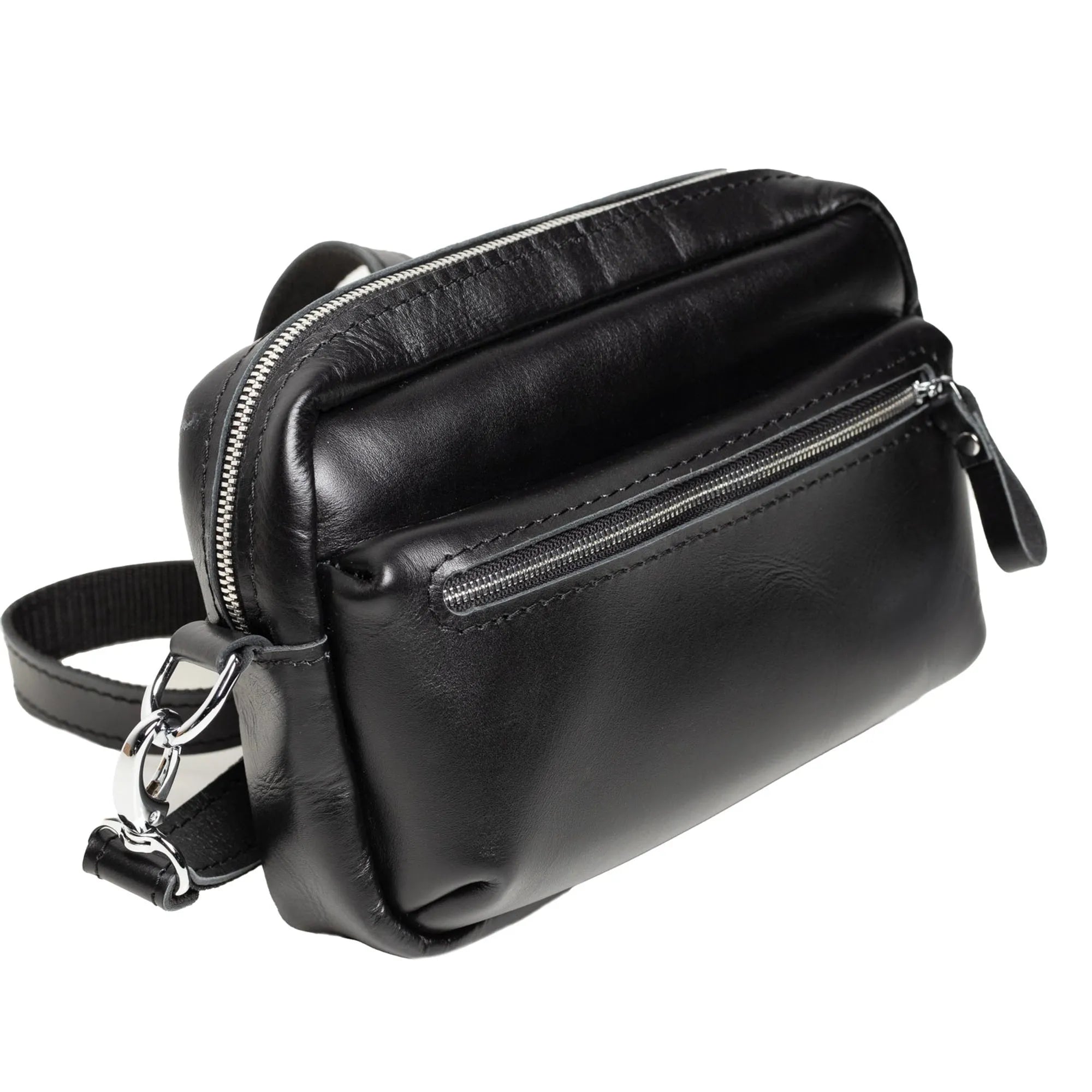 WalkBag - Leather Crossbody for Everyday | Smooth | Black - Wenderfarer
