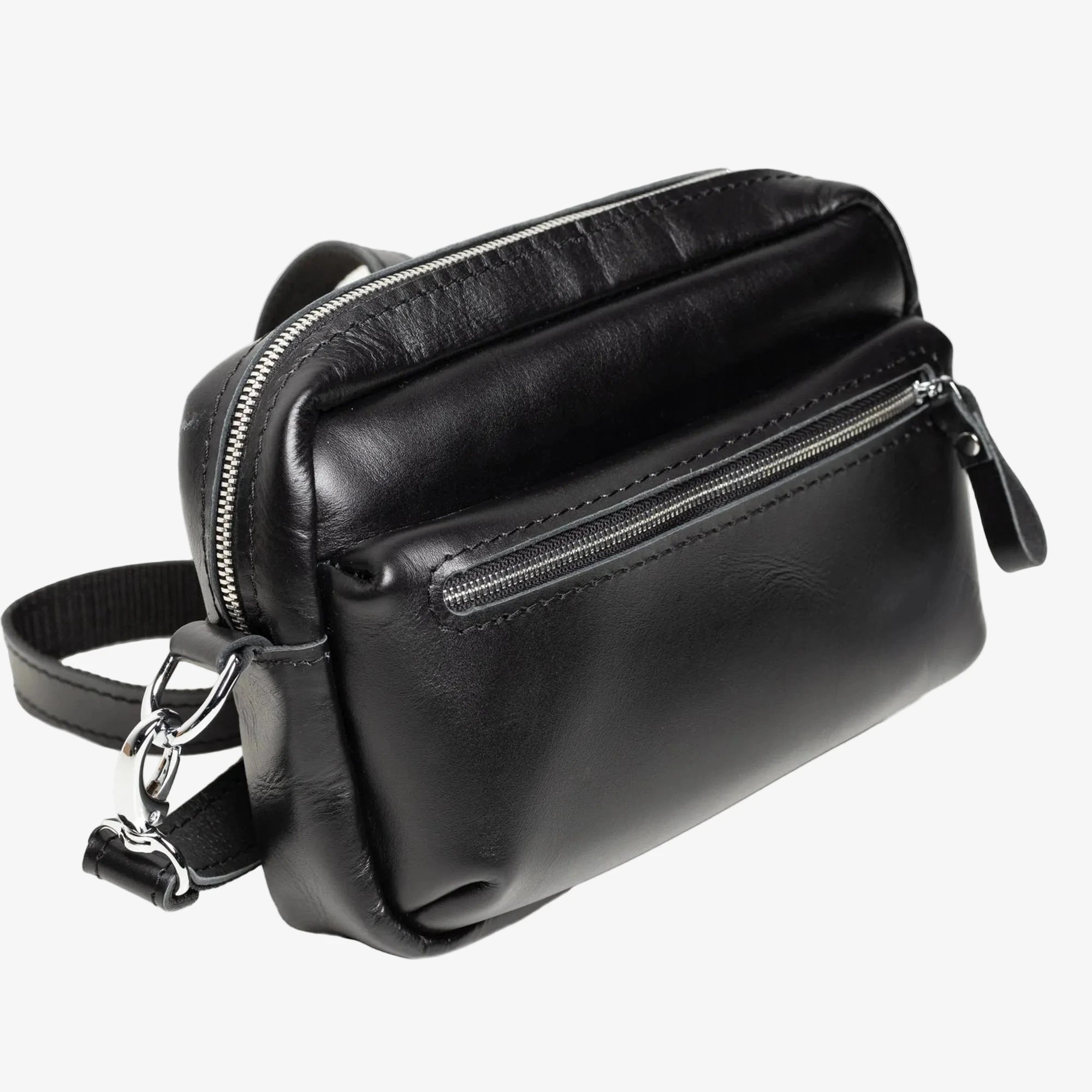 WalkBag - Leather Crossbody for Everyday | Smooth | Black - Wenderfarer
