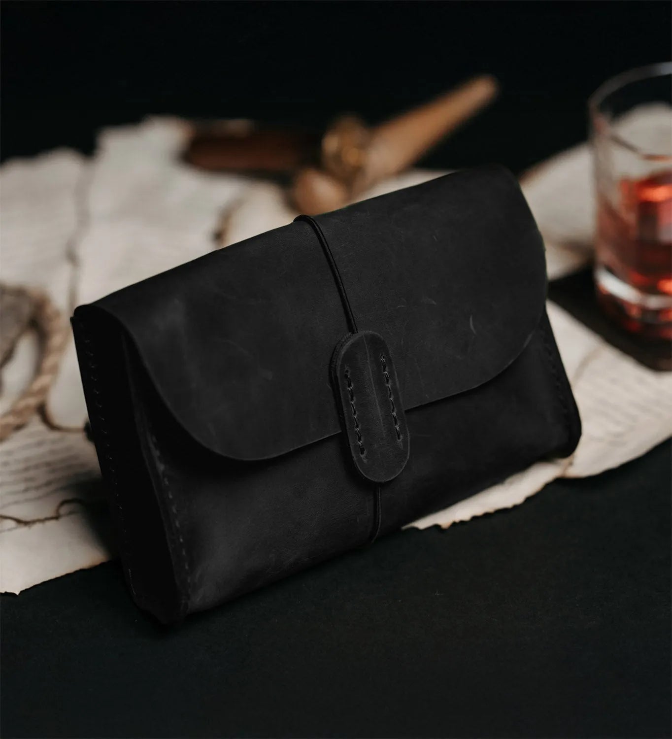 Distressed Leather Pouch for Cables & Tech | Saver