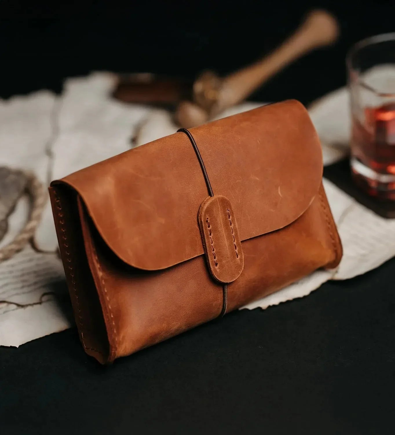 Distressed Leather Pouch for Cables & Tech | Saver