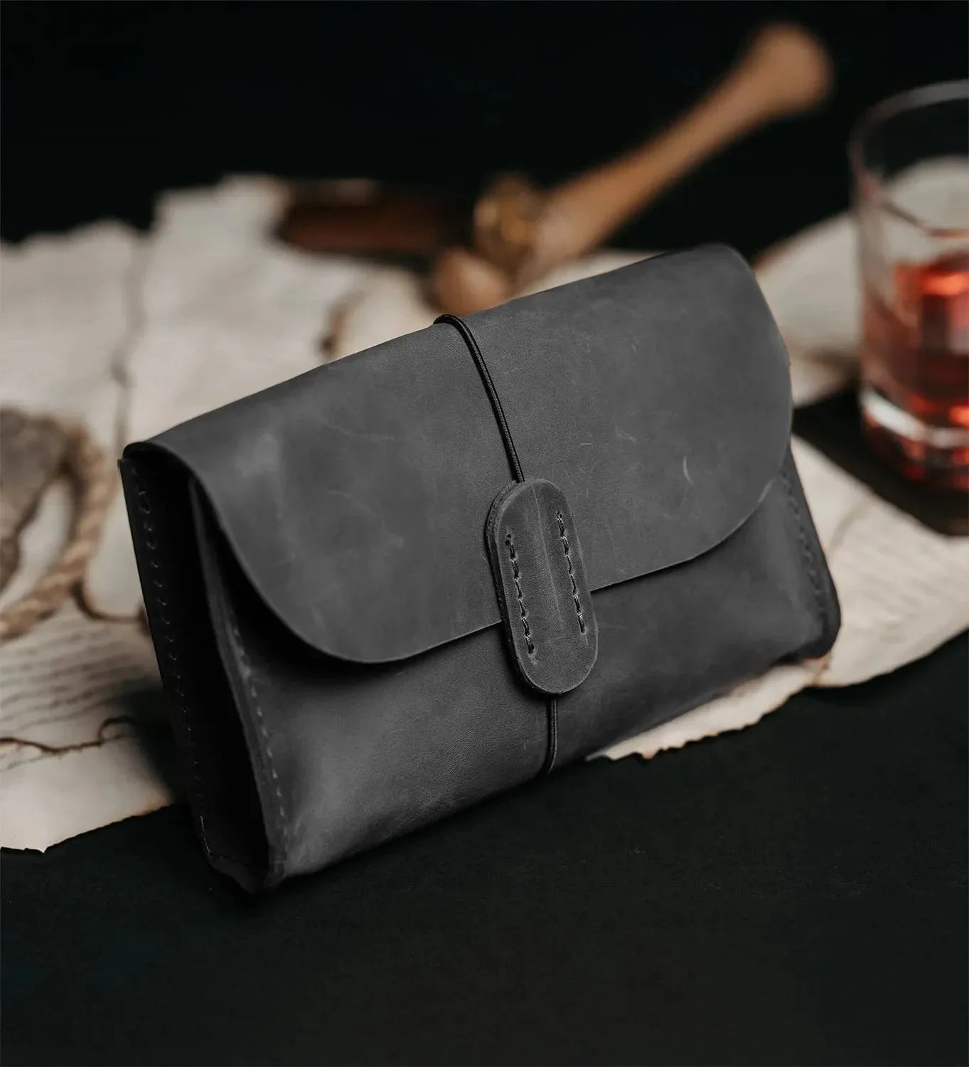 Distressed Leather Pouch for Cables & Tech | Saver