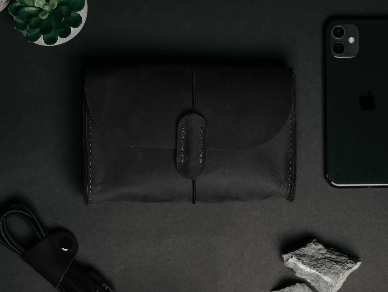 Distressed Leather Pouch for Cables & Tech | Saver
