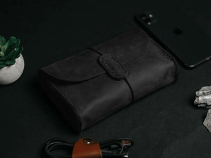 Distressed Leather Pouch for Cables & Tech | Saver