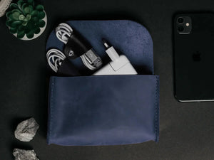 Distressed Leather Pouch for Cables & Tech | Saver