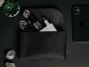 Distressed Leather Pouch for Cables & Tech | Saver