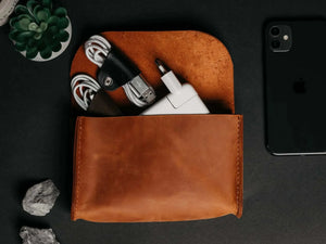 Distressed Leather Pouch for Cables & Tech | Saver
