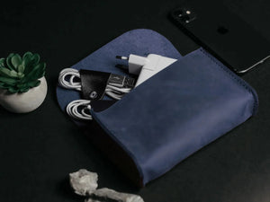 Distressed Leather Pouch for Cables & Tech | Saver