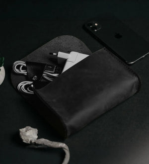 Distressed Leather Pouch for Cables & Tech | Saver