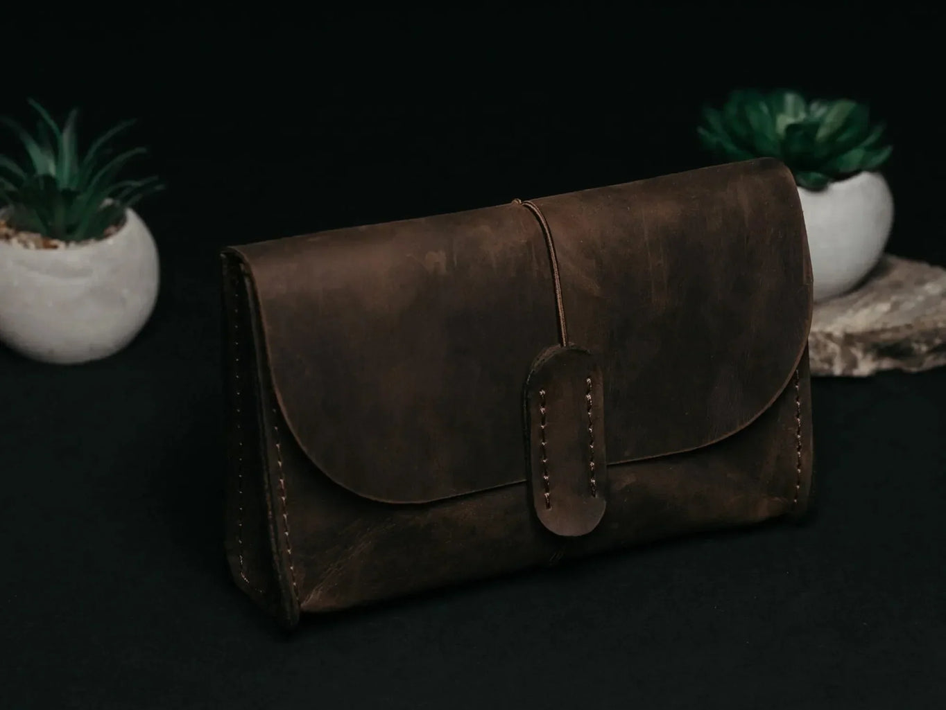 Distressed Leather Pouch for Cables & Tech | Saver