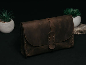 Distressed Leather Pouch for Cables & Tech | Saver