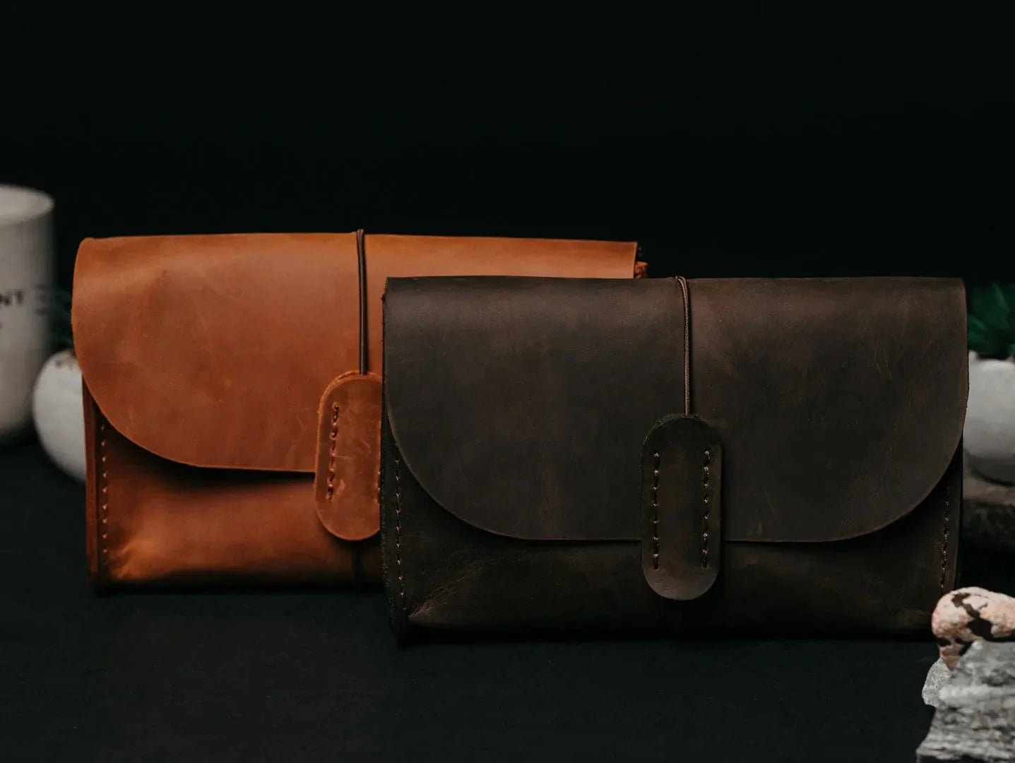 Distressed Leather Pouch for Cables & Tech | Saver