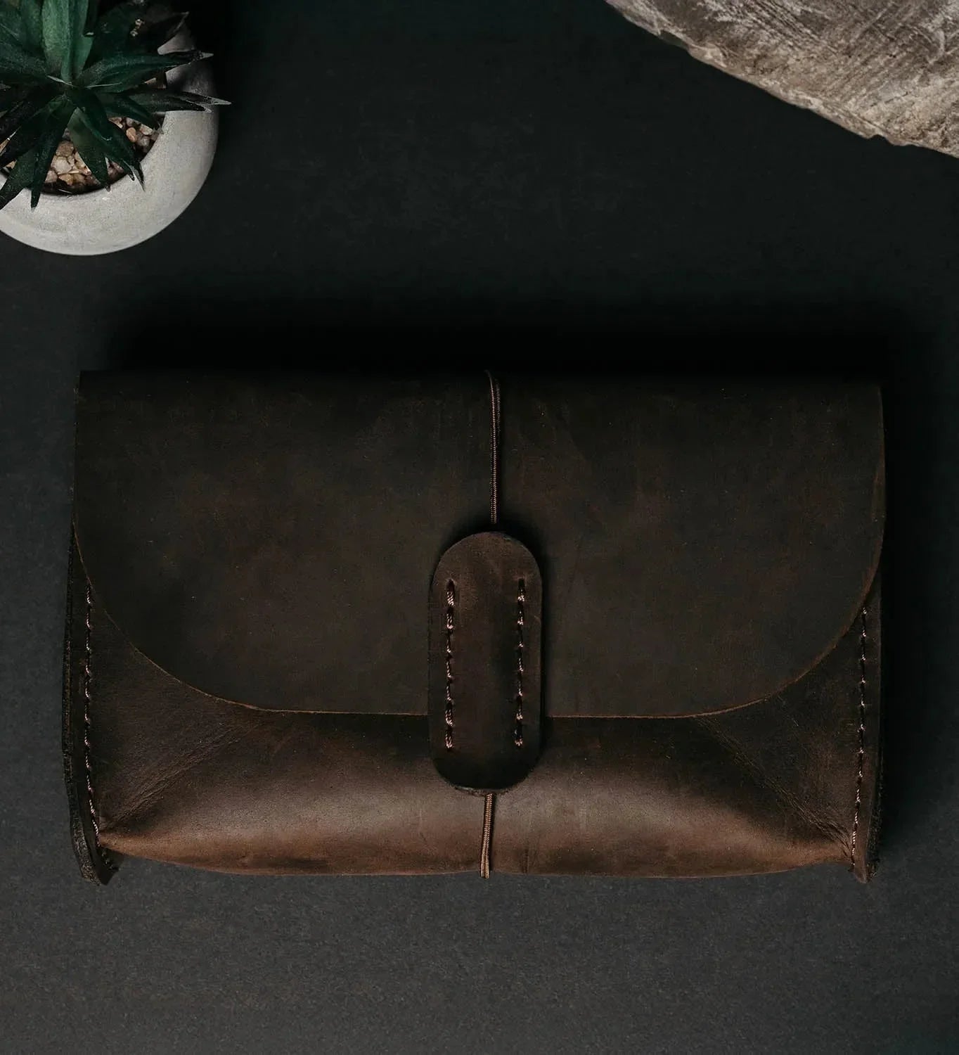 Distressed Leather Pouch for Cables & Tech | Saver