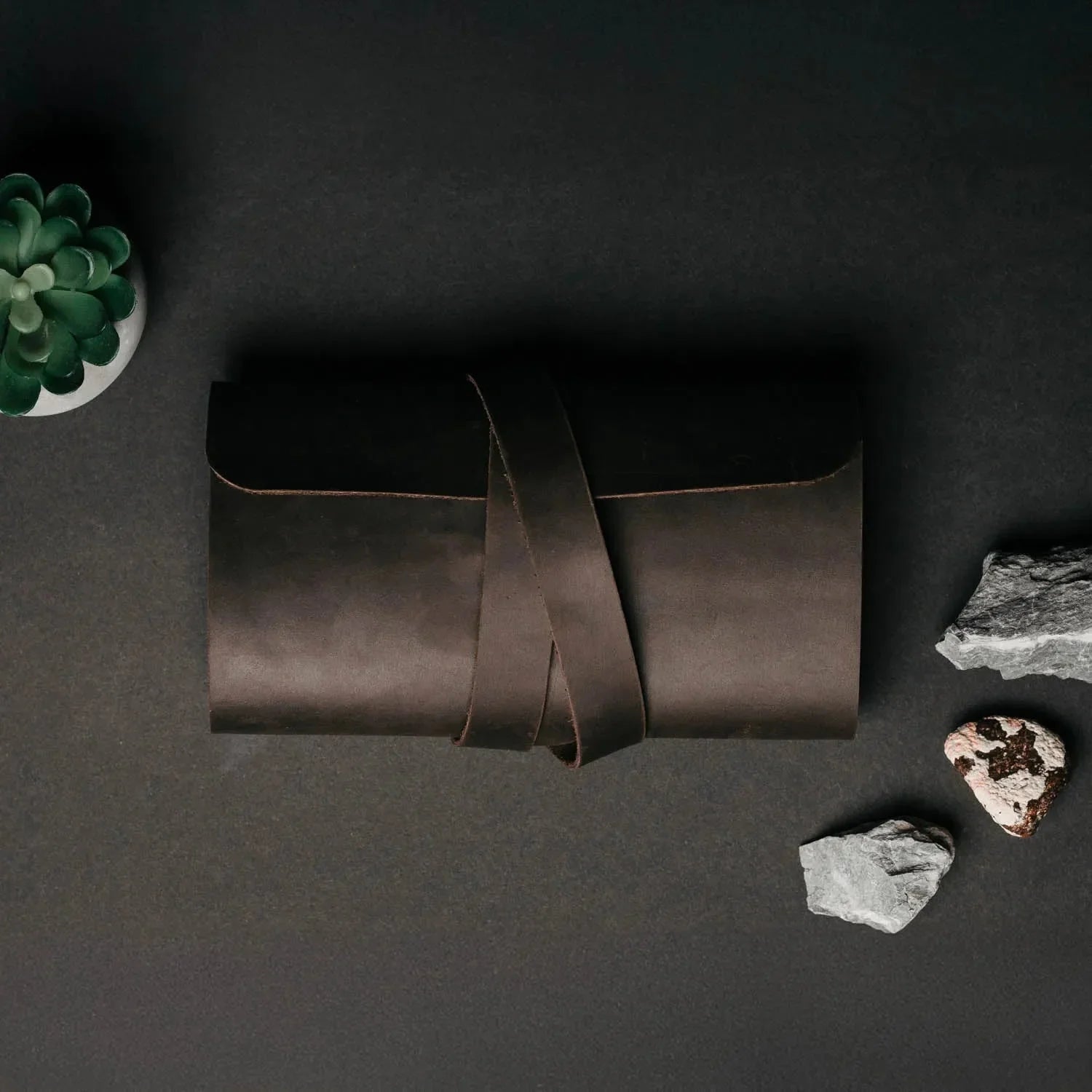 Waxed Leather Roll-Up Organizer – Cables & Tools Wrap