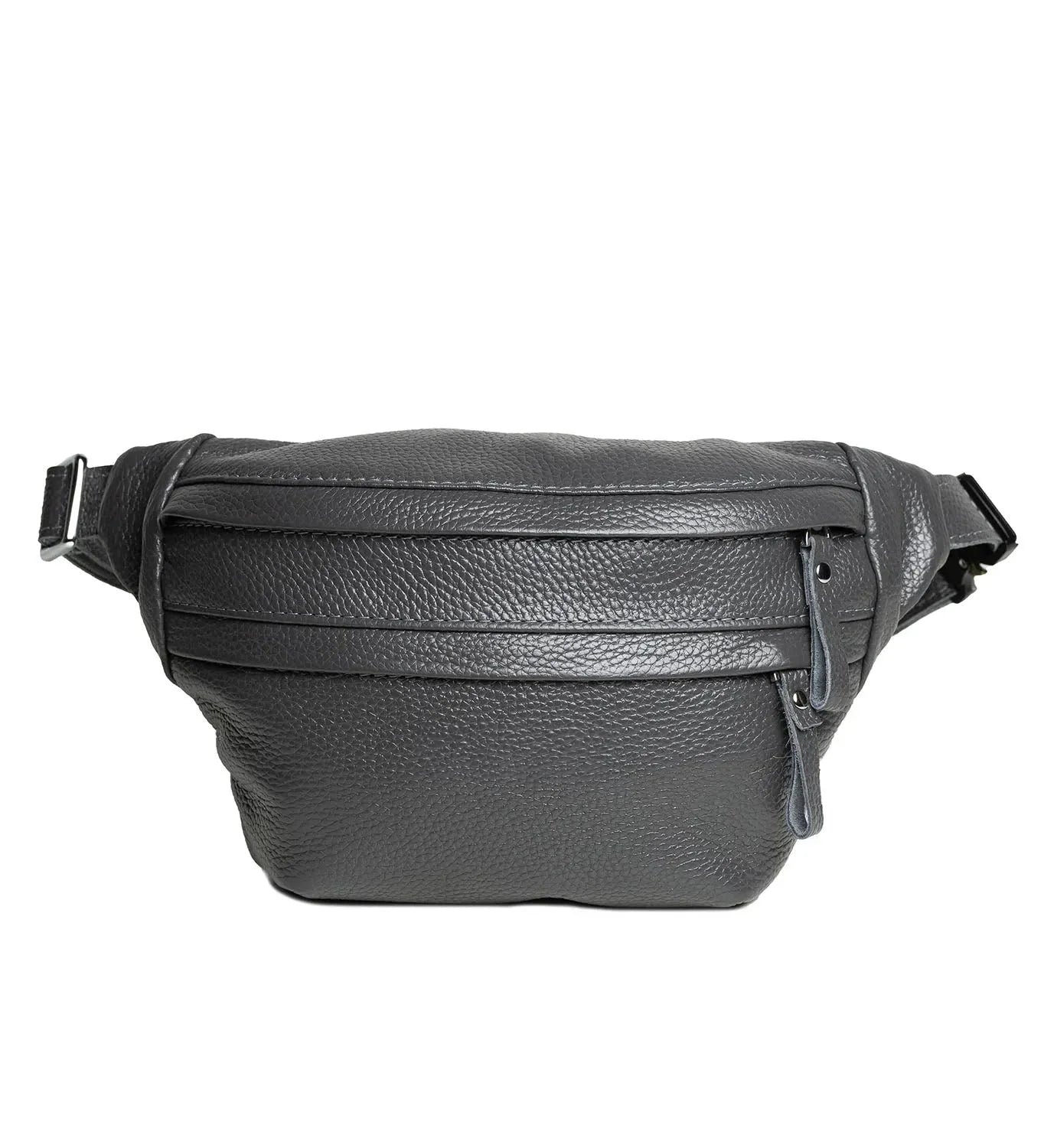 Grainy Leather Waist Bag with Zipper | B-Bag
