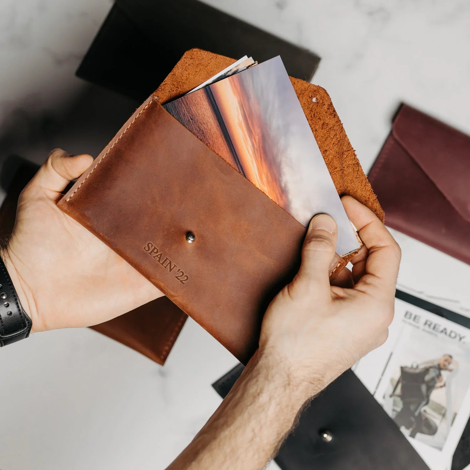 Leather Envelope Folder A6 for Wedding & Family Photos