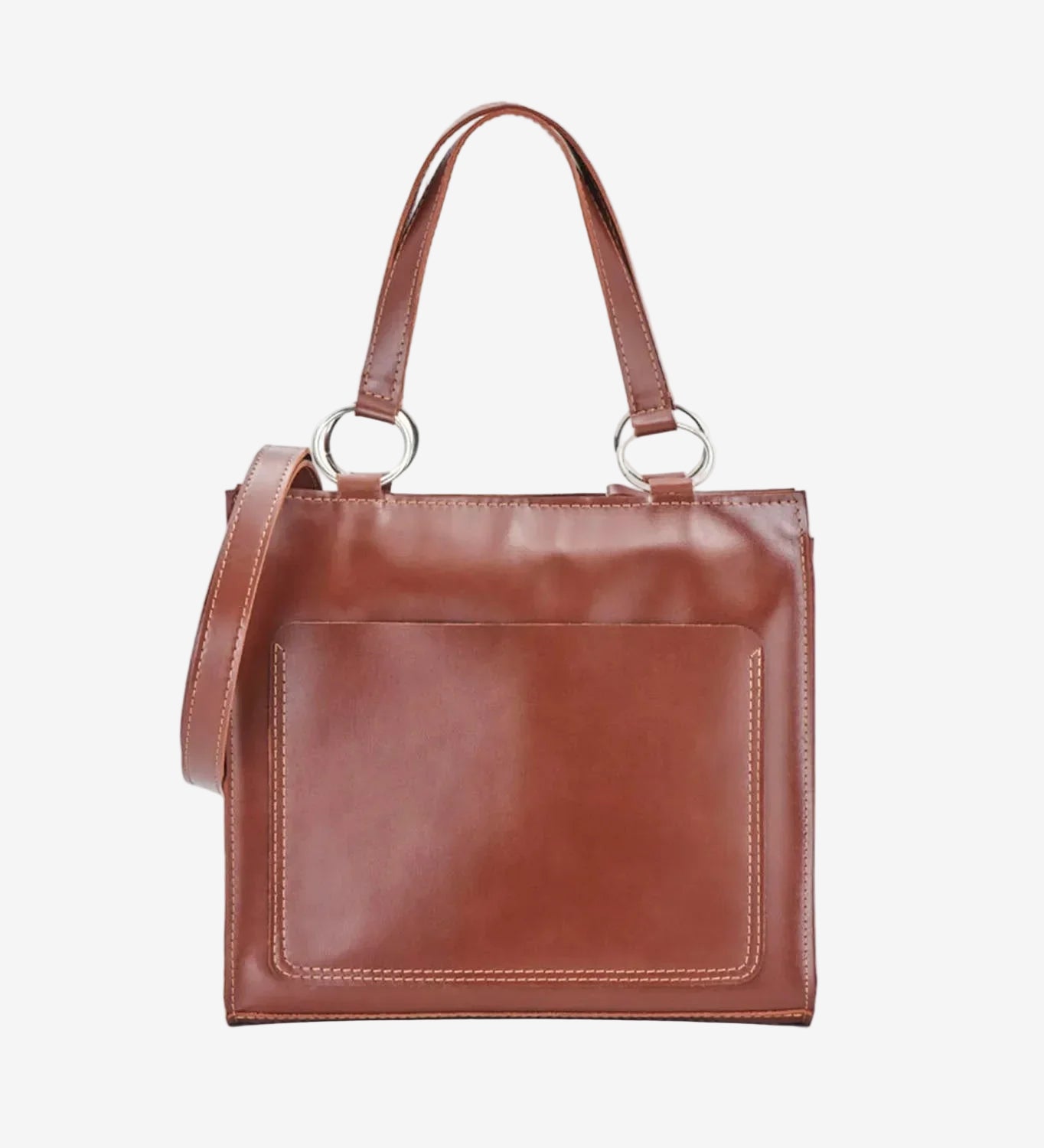 Smooth Leather Tote Bag with Handle | Confident
