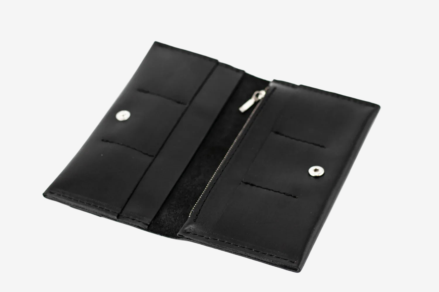 Long Smooth Leather Wallet with Handle