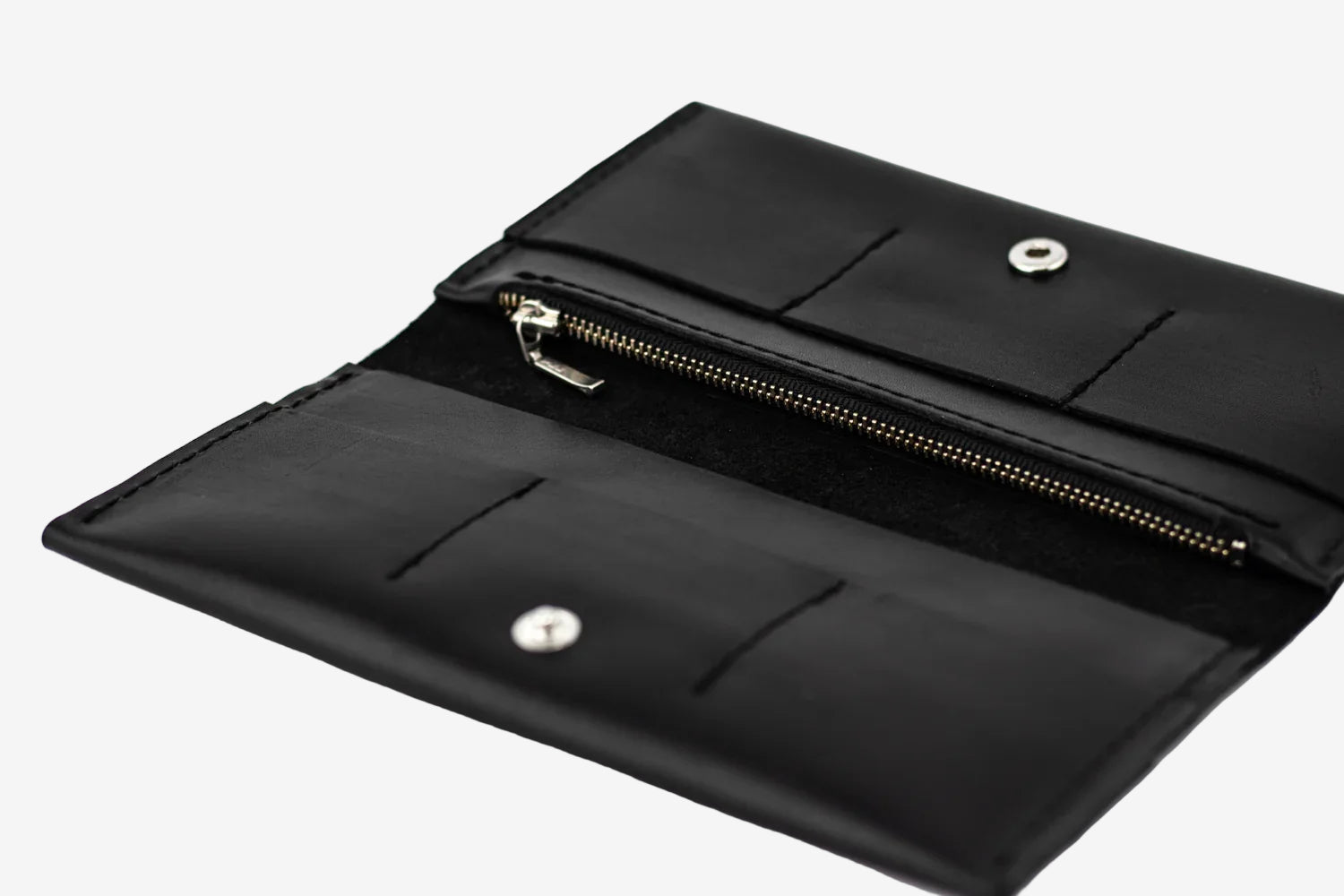 Long Smooth Leather Wallet with Handle