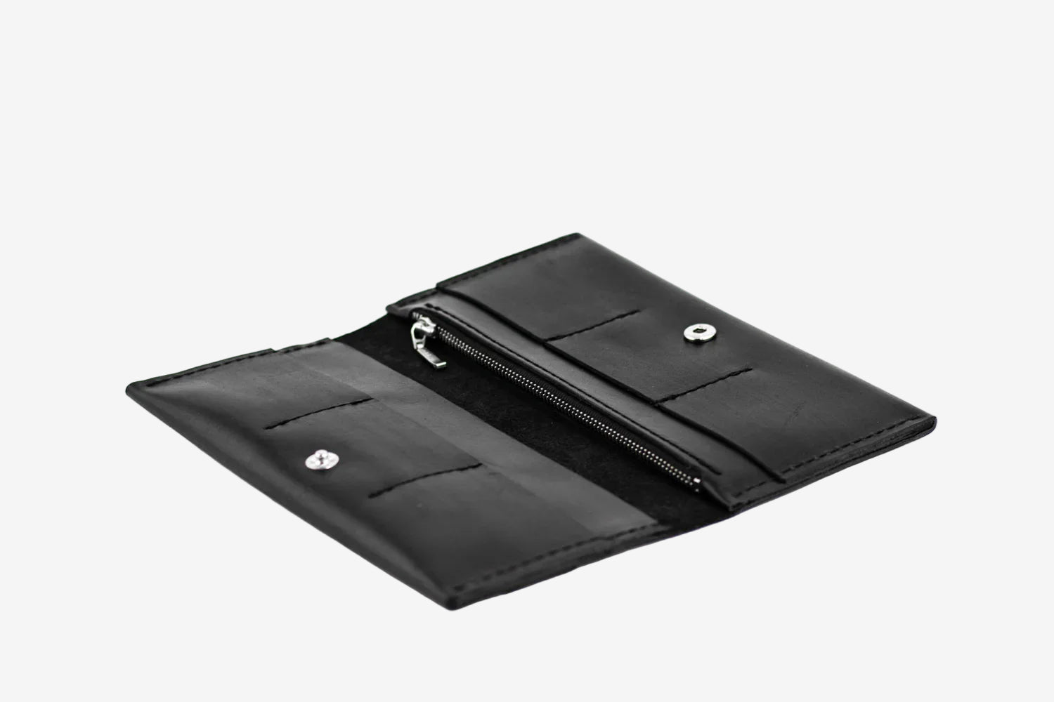 Long Smooth Leather Wallet with Handle