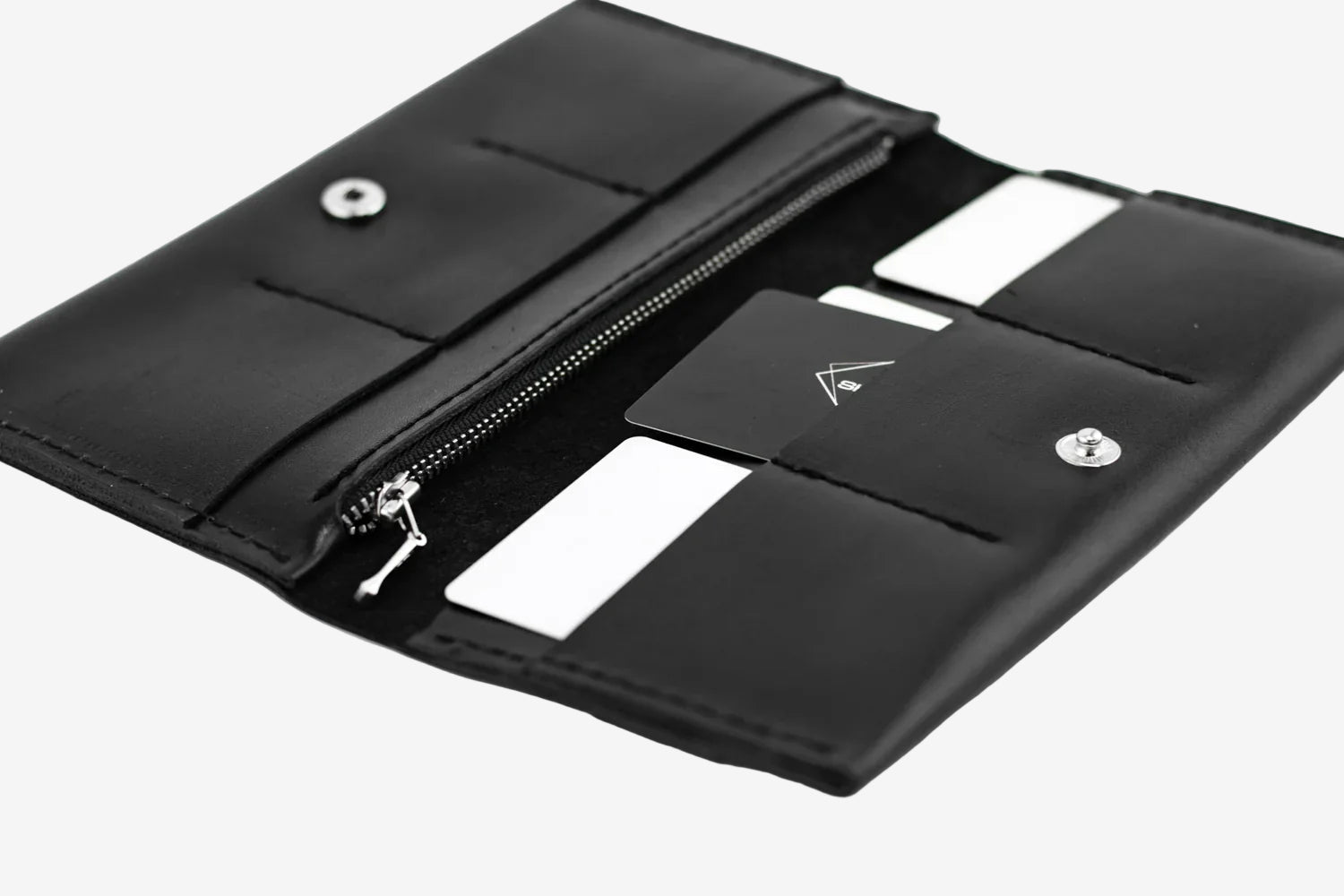Long Smooth Leather Wallet with Handle