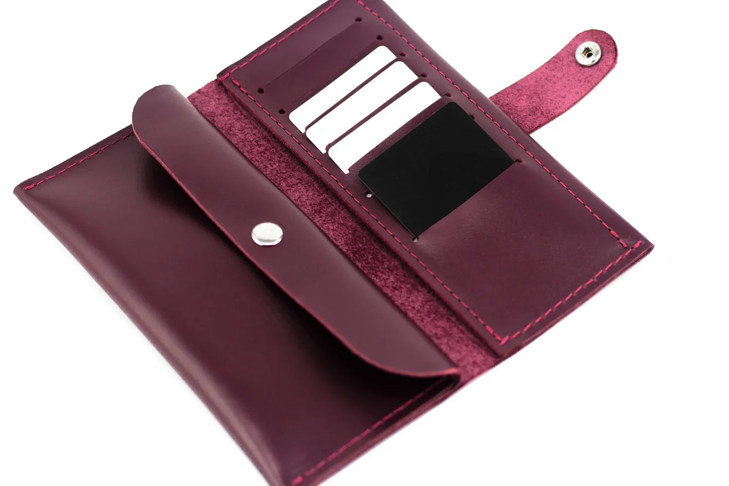 Classic Long Wallet β Smooth Leather & Snap Button