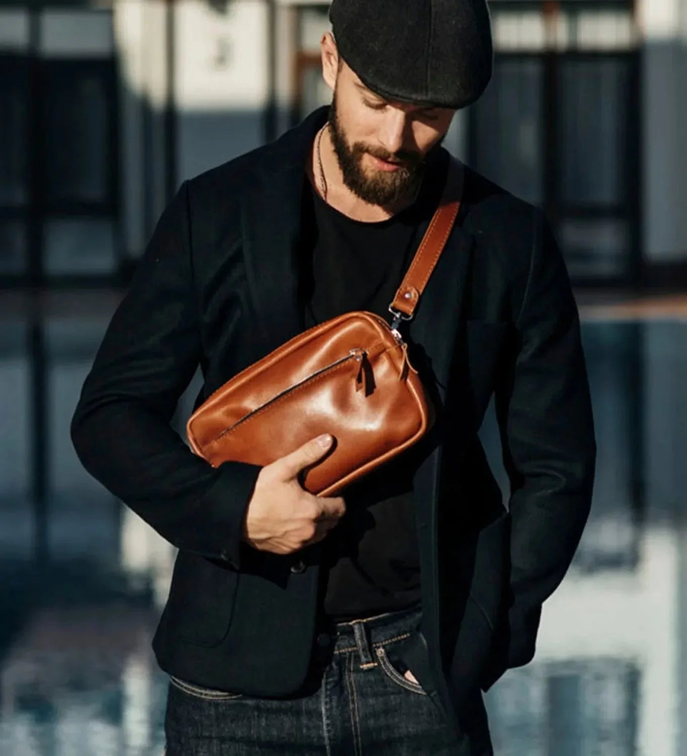 Zippered Leather Crossbody & Waist Bag | Orson