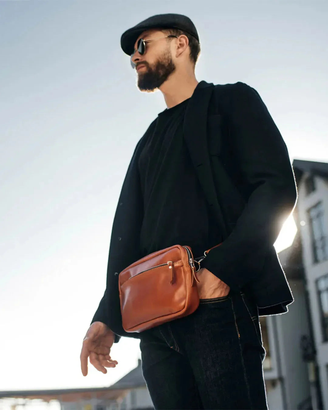 Zippered Leather Crossbody & Waist Bag | Orson