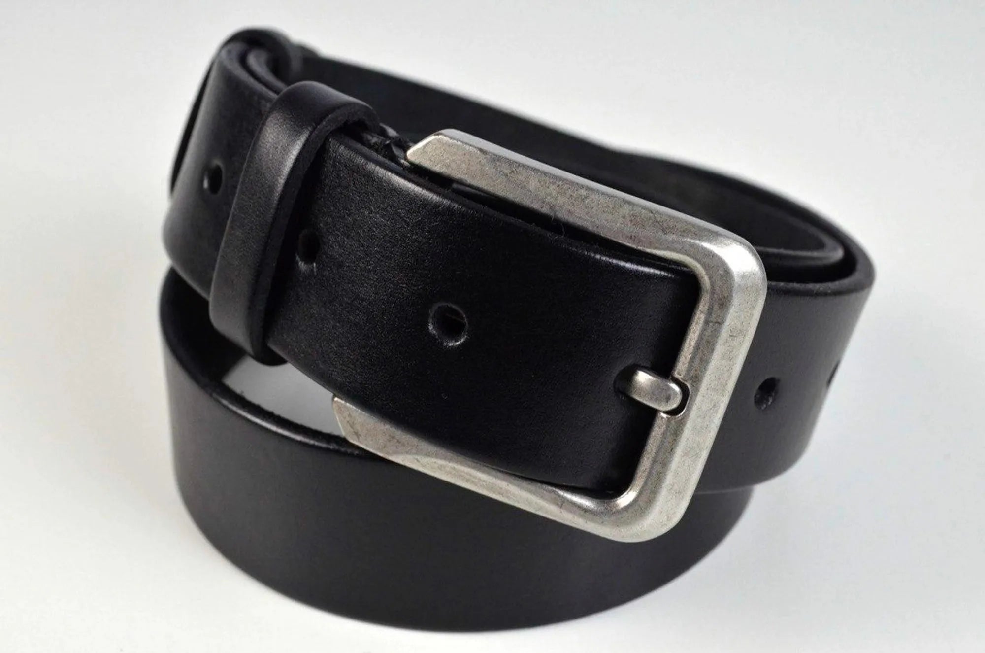 Veg Tanned Leather Belt | Smooth Black - Wenderfarer
