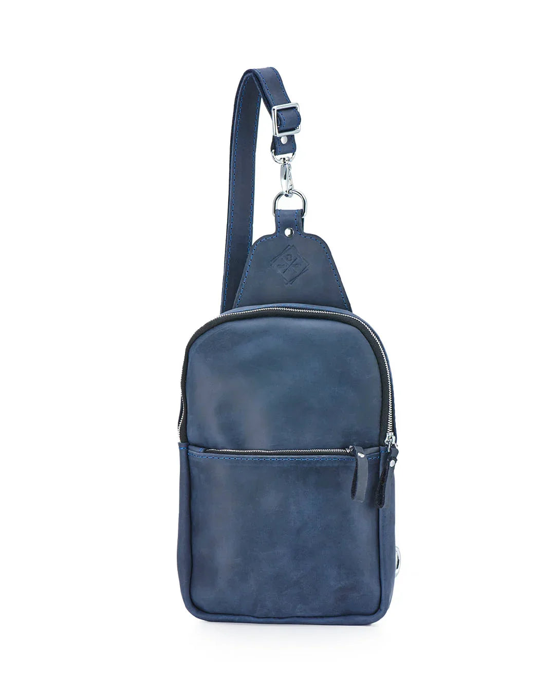 Matte Waxed Leather Sling Bag – Slim Crossbody & Semi-Backpack