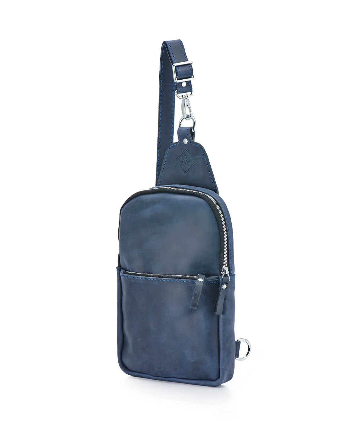 Matte Waxed Leather Sling Bag – Slim Crossbody & Semi-Backpack