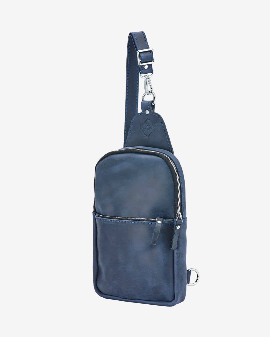 Matte Waxed Leather Sling Bag – Slim Crossbody & Semi-Backpack