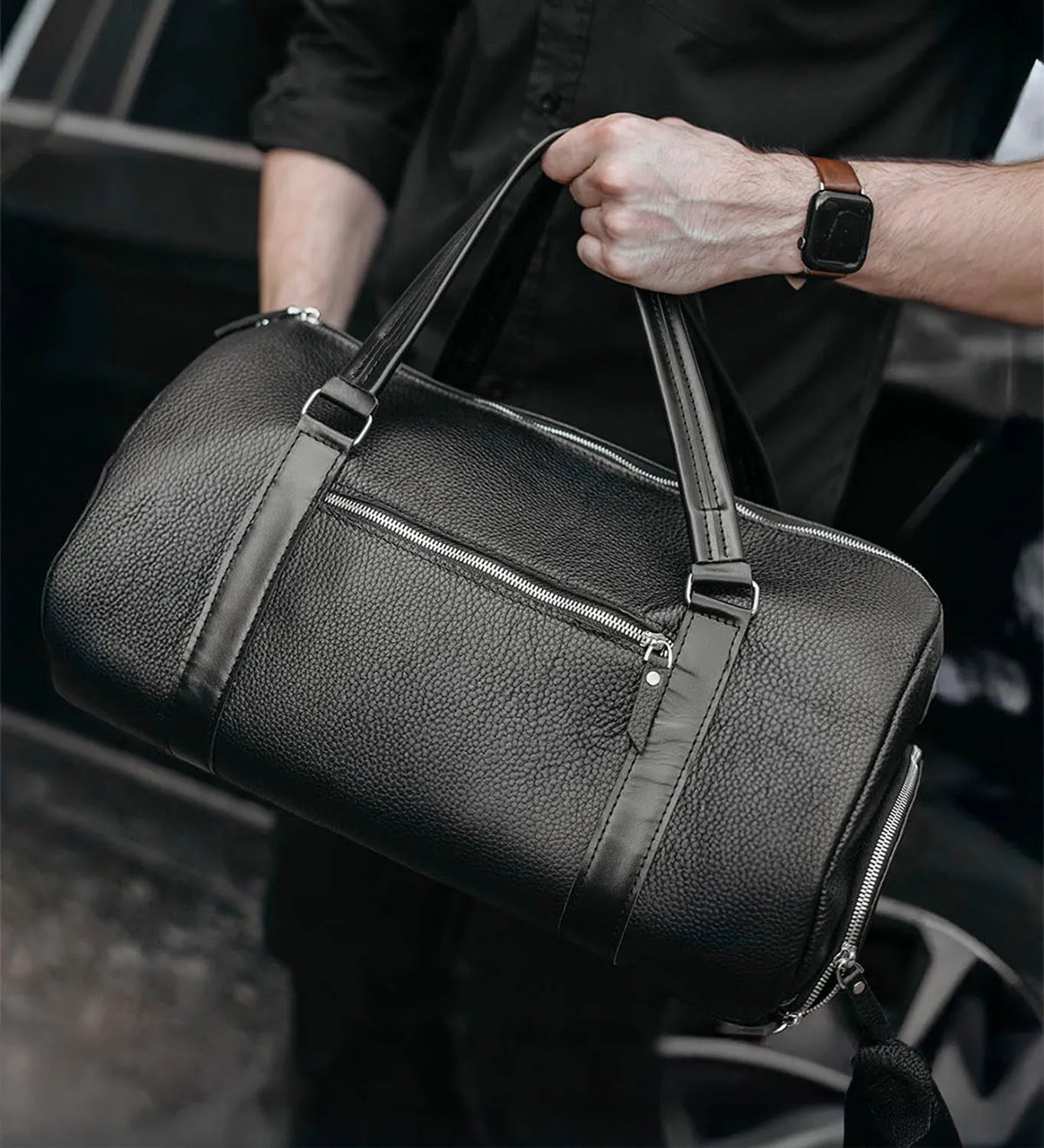 Full Grain Leather Gym & Overnight Bag – Weekender Duffel