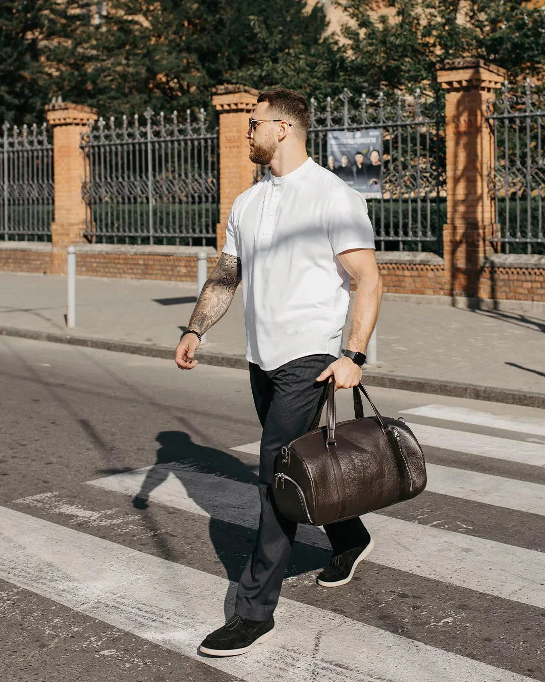 Full Grain Leather Gym & Overnight Bag – Weekender Duffel