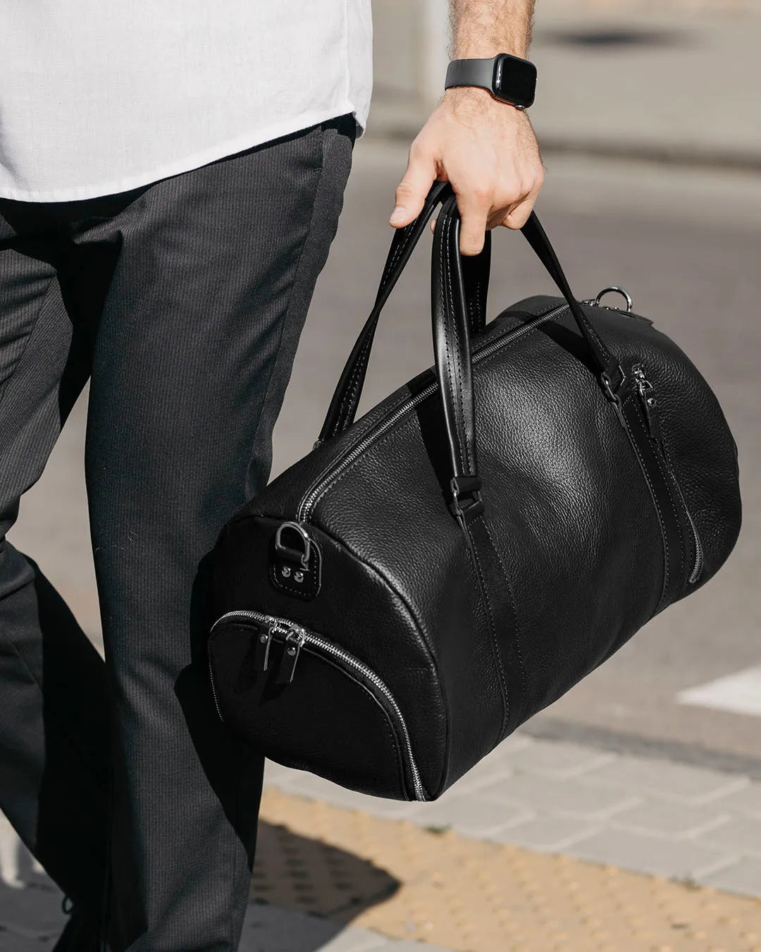 Full Grain Leather Gym & Overnight Bag – Weekender Duffel
