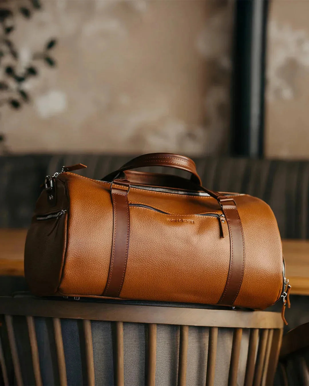 Full Grain Leather Gym & Overnight Bag – Weekender Duffel