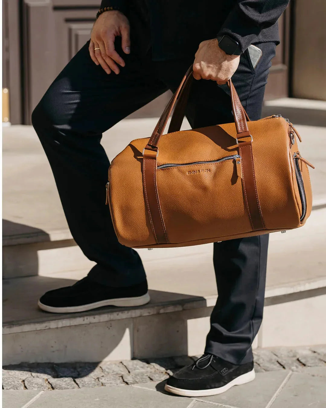 Full Grain Leather Gym & Overnight Bag – Weekender Duffel
