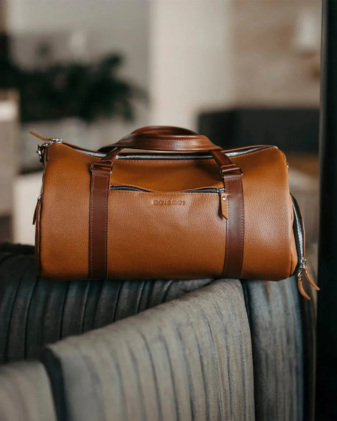 Full Grain Leather Gym & Overnight Bag – Weekender Duffel