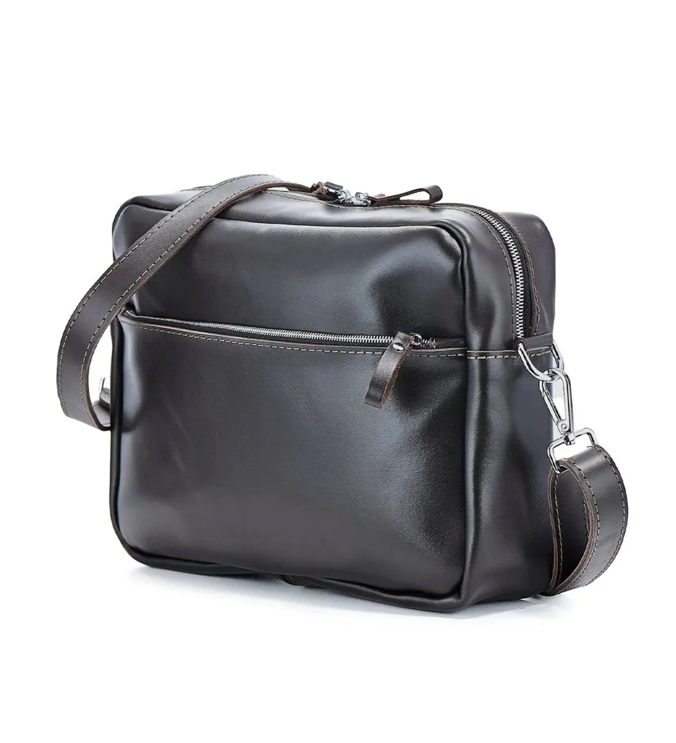 Everyday Leather Messenger with Zip | Squad