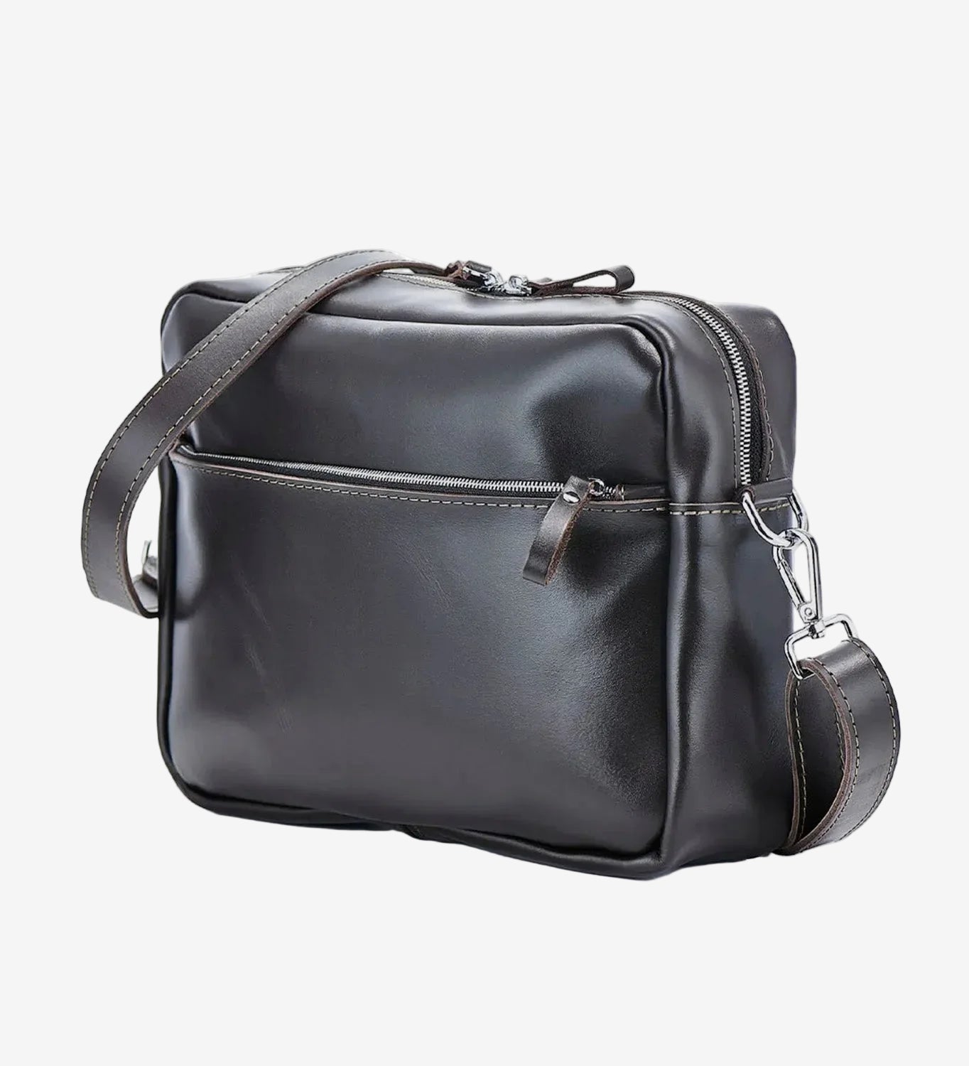 Everyday Leather Messenger with Zip | Squad