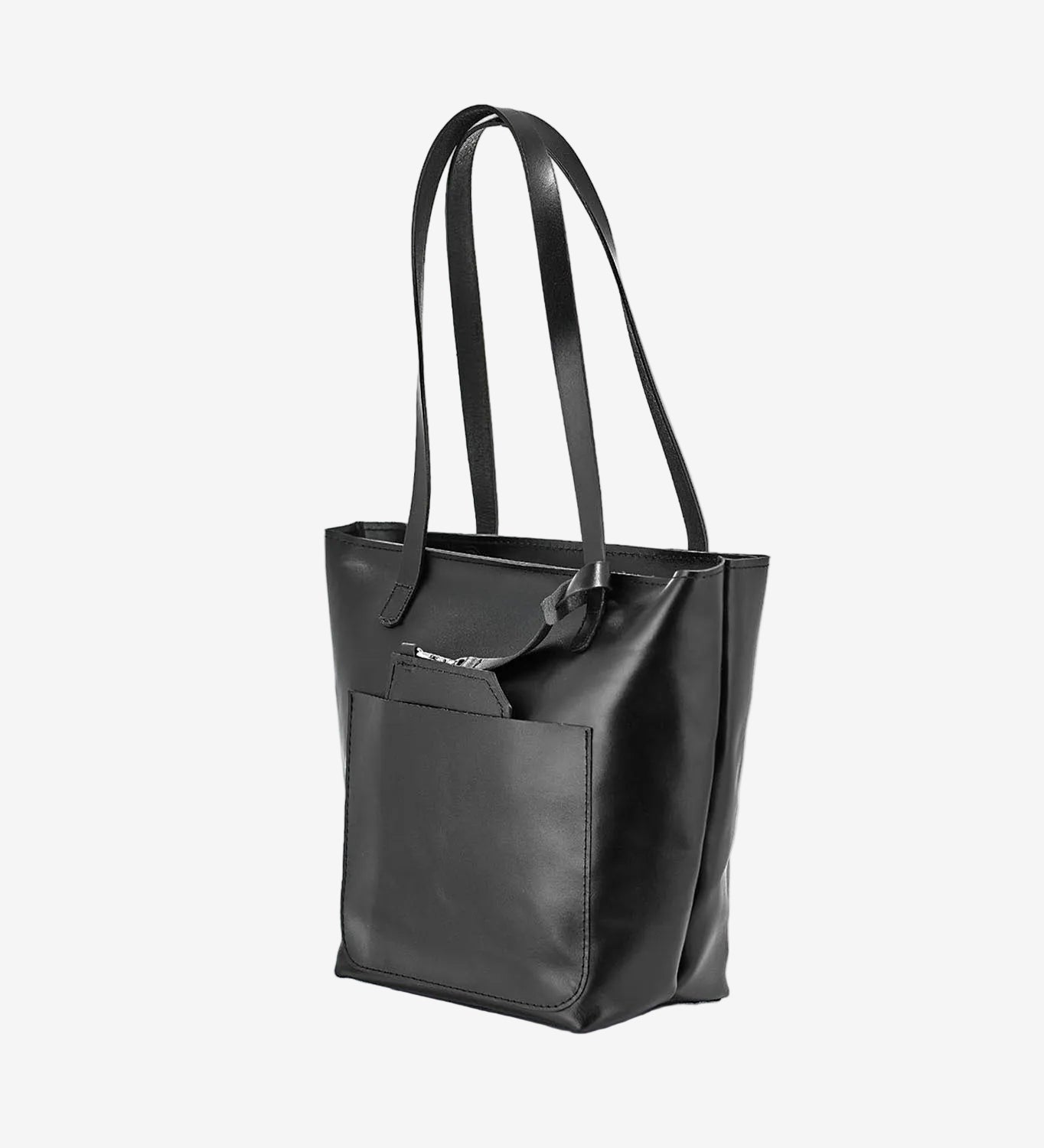 Everyday Smooth Leather Tote Bag with Pouch Inside