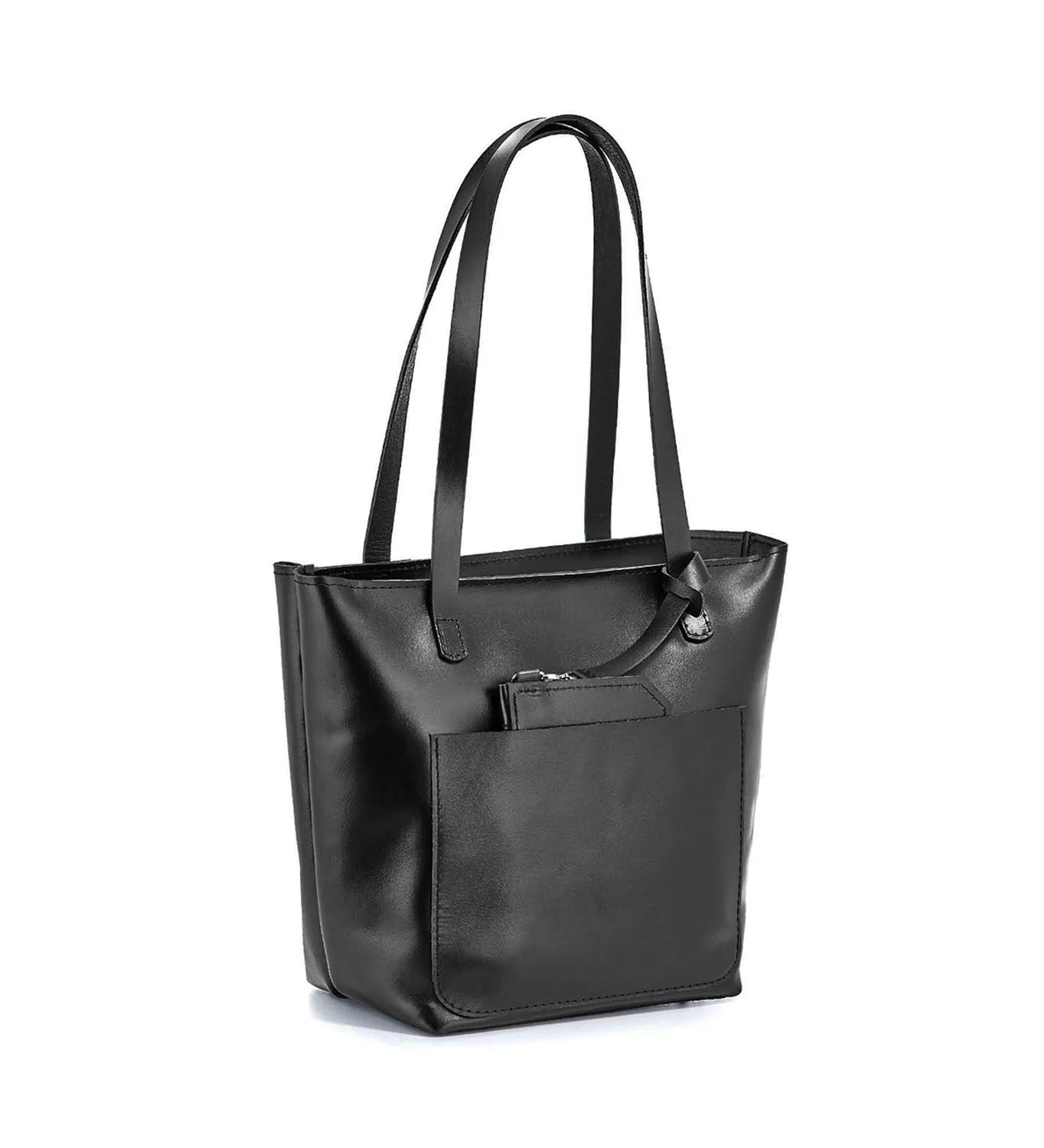Everyday Smooth Leather Tote Bag with Pouch Inside