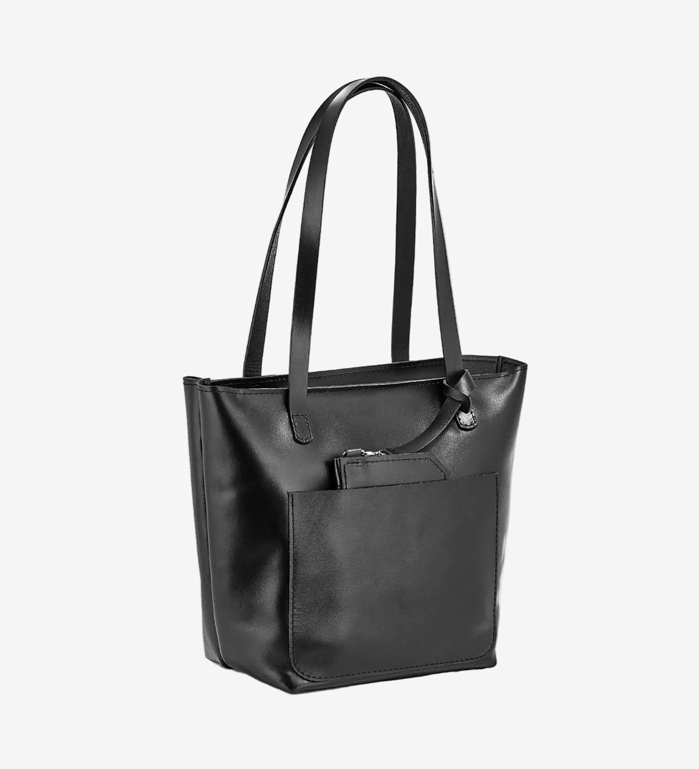 Everyday Smooth Leather Tote Bag with Pouch Inside