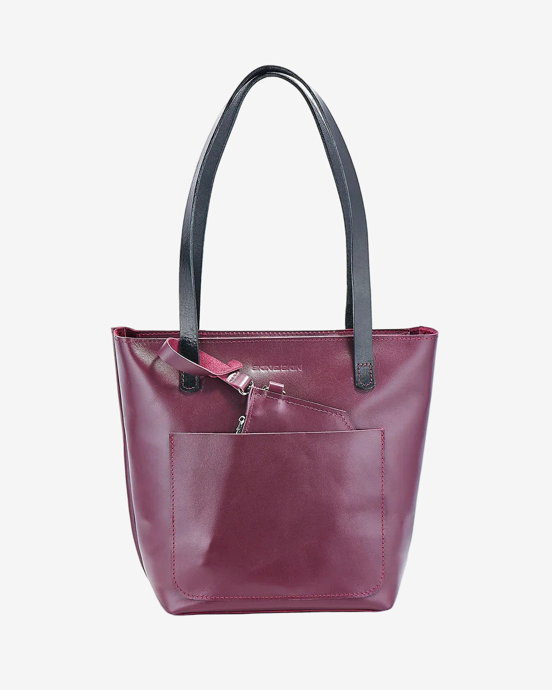 Everyday Smooth Leather Tote Bag with Pouch Inside
