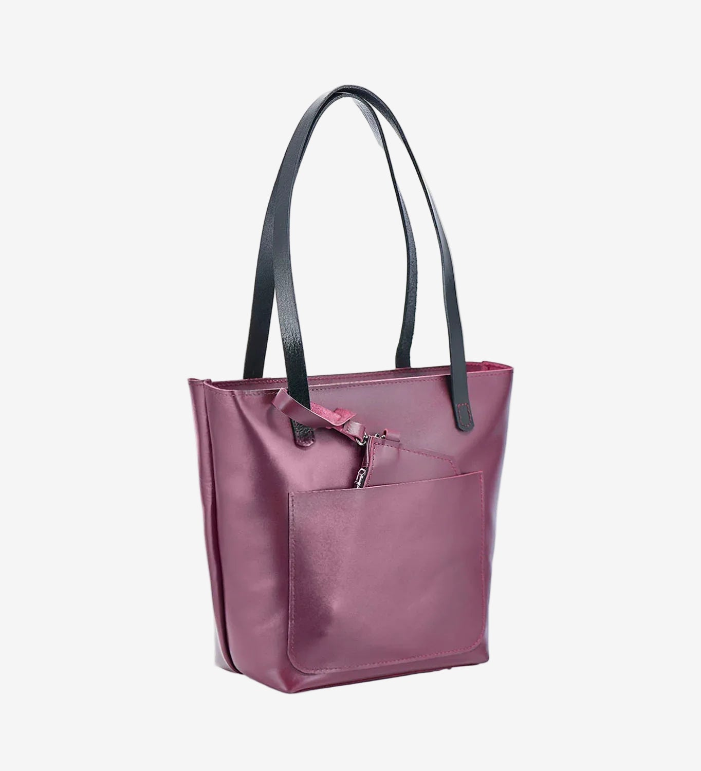 Everyday Smooth Leather Tote Bag with Pouch Inside